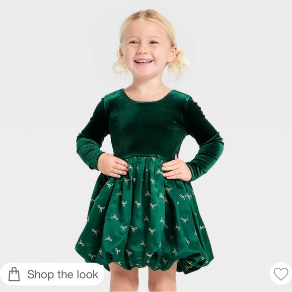 Cat & Jack Green Velvet Dress - Picture 4 of 4